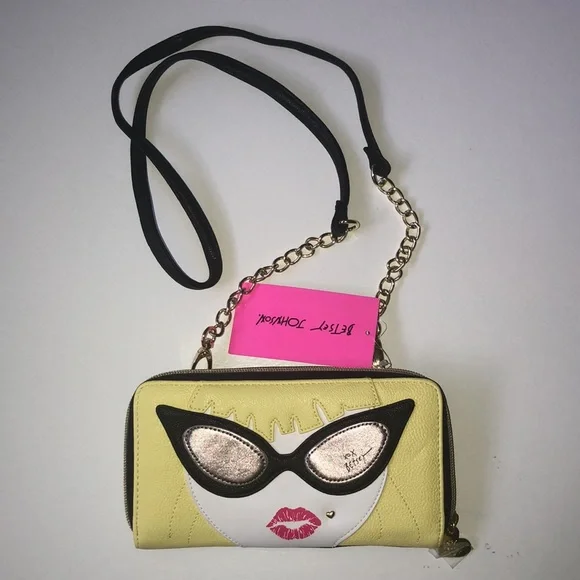 💋NEW Betsey Johnson Cat-eye lady Face Purse Clutch - Picture 2 of 13